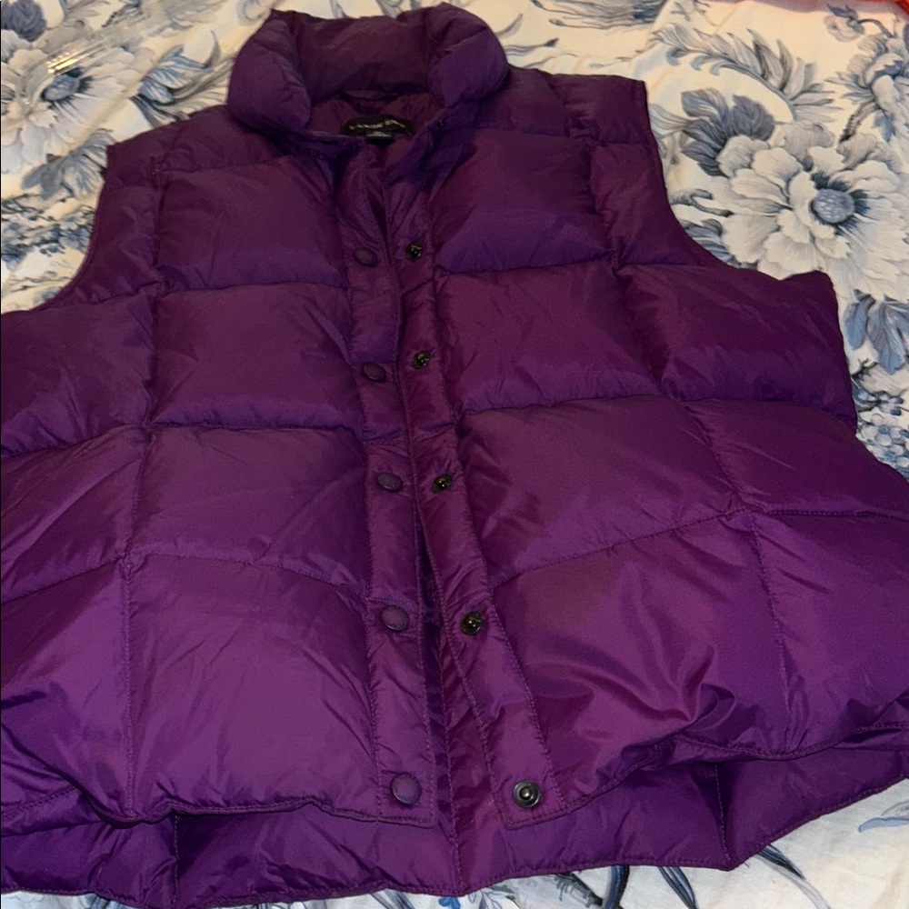 Lands' End Vibrant Purple Puffer Down Vest - Picture 5 of 5